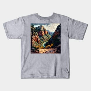 Mosaic Zion National Park Square | Angel's Landing | Utah Kids T-Shirt